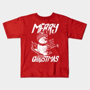 Skiing Snowman - Merry Christmas - White Kids T-Shirt